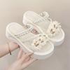 Sandals Women's 2025 Summer New Versatile Casual Platform Flower Sandals with Skirts High Heels Non-slip Roman Sandals