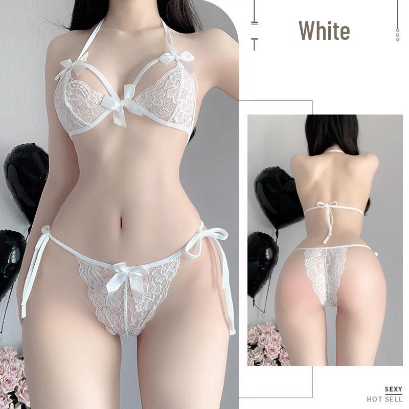Shuo Yao Lace Lingerie Set: Transparent Bra and Panty Pajama for Women.