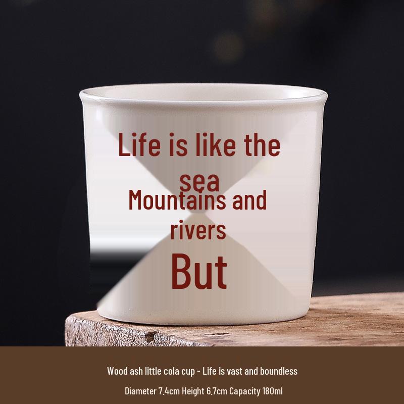 Cross-Border Ceramic Ash Ink Wash Landscape Tea Cup - Custom Logo