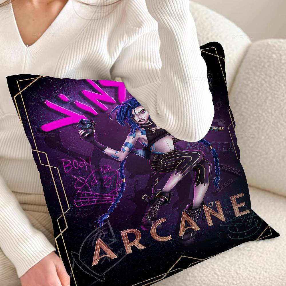 Game Arcane J-Jinx Pillowcase Toon Gift Cushion Cover Bedroom Home Sofa Chair Seat Decor Pillow Case