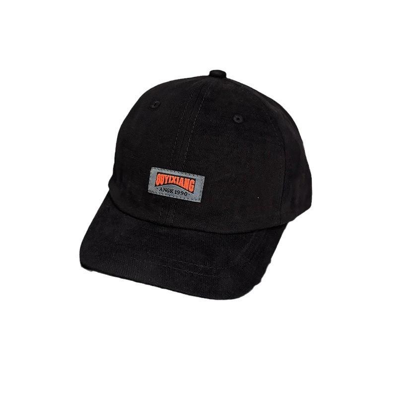 Color Solid Retro Letter Soft Top Fitted Cap Sunshade Ventilation Men Women