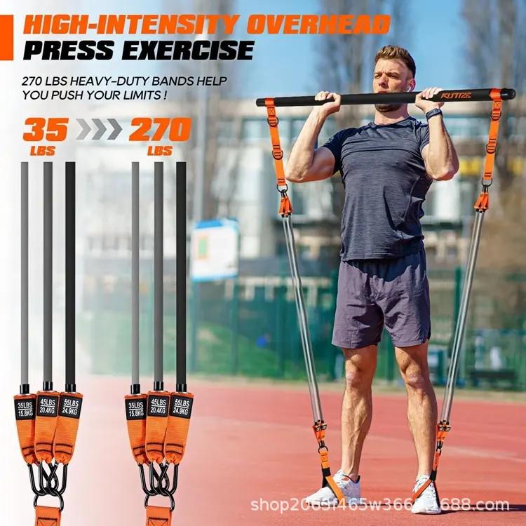 Complete Pilates Bar Set with Yoga and Resistance Accessories for Home Use