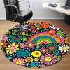 1pc Floral Pattern Carpet, Round Non Slip Durable Large Size Office Carpet, Suitable for Office