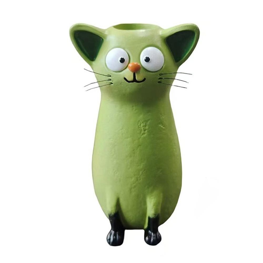 Handmade Whimsical Cat Vases Aesthetic Quirky Cat Planter Cat Bud Vase Home Desktop Decor