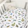 Wildlife Pond Baby Crib Sheets 52''x28'' Wild Animals Frogs Duck Fish Bird Weeds Snug Fitted Crib Mattress Cover for Boy Girl Fishing Hunting Soft