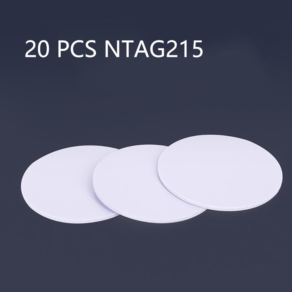 20PCS Round NTAG215 NFC Tags Blank Cards Waterpoof Chip 25mm