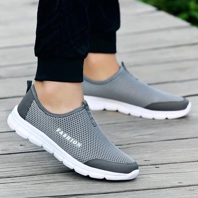 Pantofi de vară la modă pentru bărbați, pantofi casual cu plasă de aer, ușori, respirabili, fără slip-on, pantofi plat, mărimi mari 36-46, en-gros