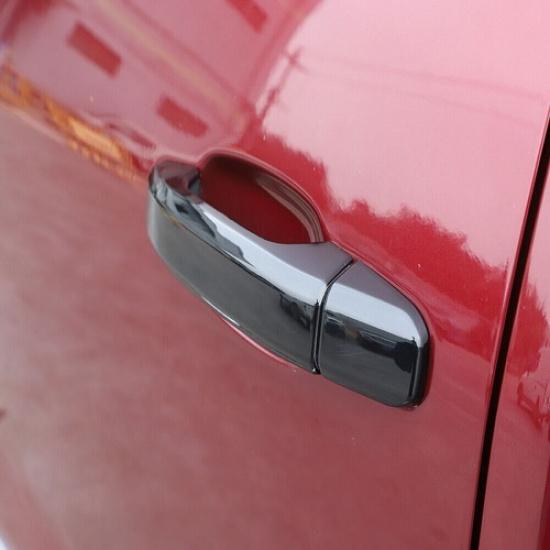 BLACK Exterior Door Handle DECOR COVER For Chevy SilveradoGMC Sierra 2014-2018