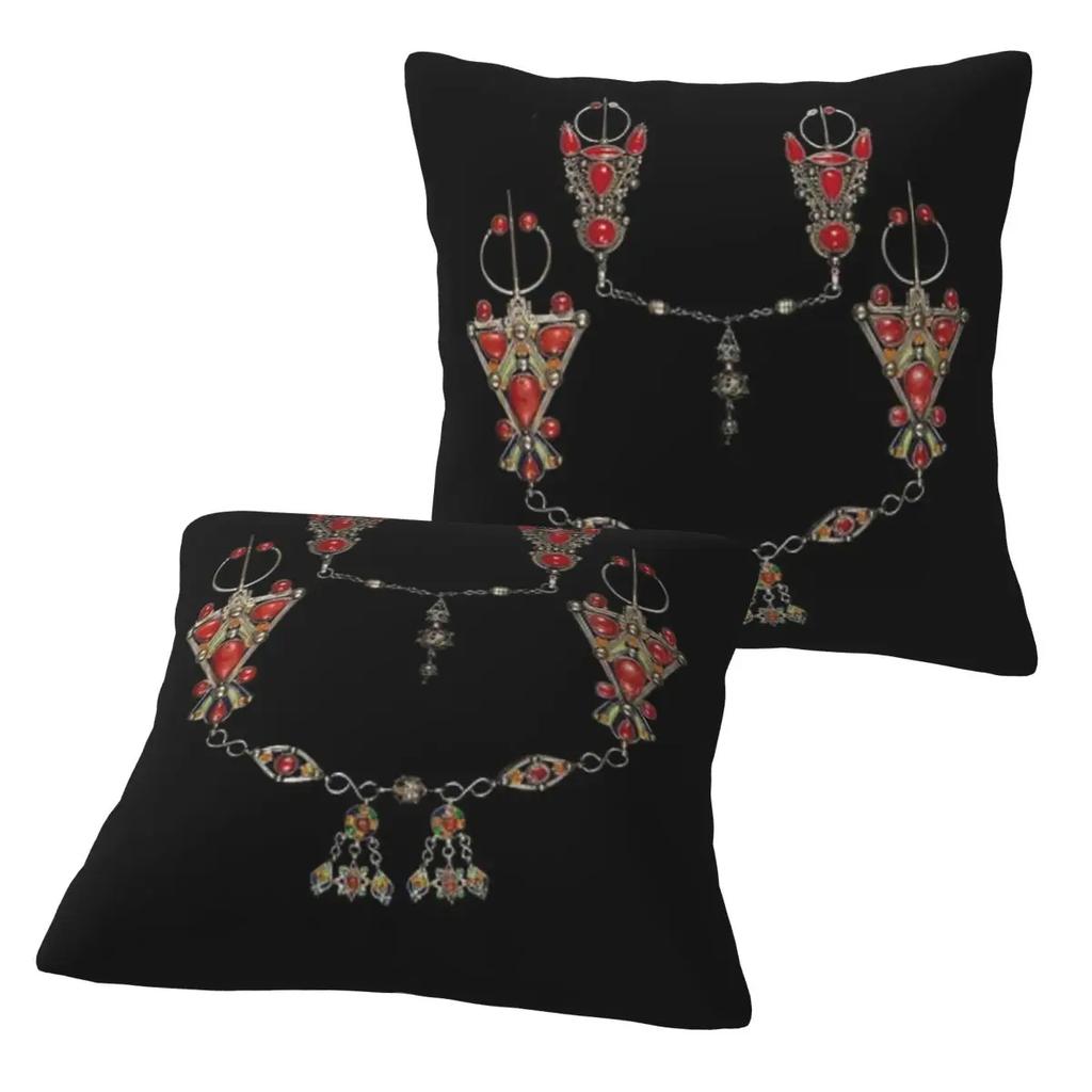 Z Imazighen Kabyle Jewelry Amazigh Berber Ethnic 2 2 Pcs Square Pillowcase Pillow Cover Cushion Throw Pillow For Home Sofa