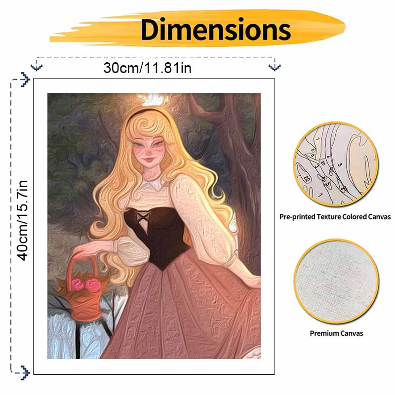 Disney Princess Aurora Digital Oil Painting Art Kit DIY Handmade Home Decoration Gift