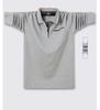 Men's Plus Size Cotton Zipper Long Sleeve Polo with Turn-Down Collar for Autumn and Winter
