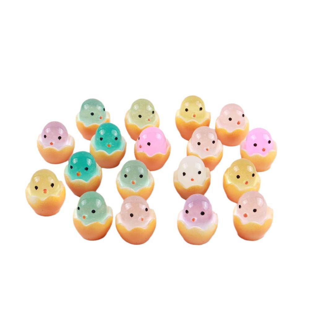 Luminous Egg Waffle Hatching Chick Resin Jewelry Accessory Keychain for Kids
