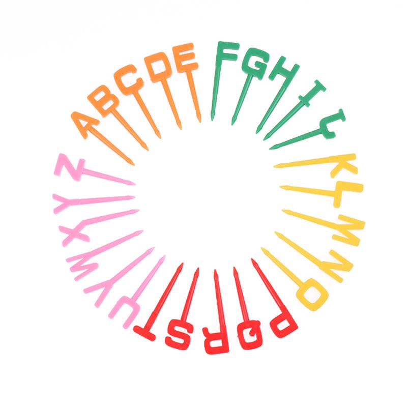 

26Pcs Mini Cartoon Toothpick Fruit Forks 26 Letters For Bento Box Lunch Box Decorative