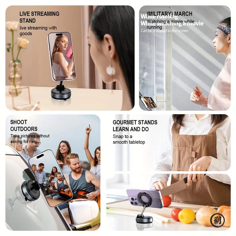 Güçlü Manyetik Araba Telefon Tutucu Katlanabilir Tasarım 360° Ayarlanabilir Vakum Montajı Araba/Masa/Banyo/Evrensel Kullanım için