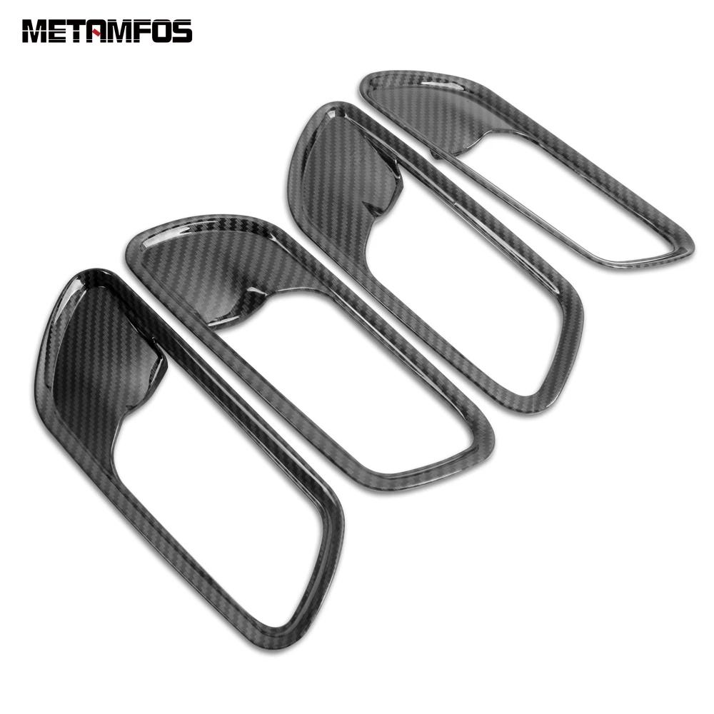 Interior Door Handle Bowl Cover Trim For Honda Fit Jazz -  2024 2025 Carbon Fiber Decoration Frame Car Accessories