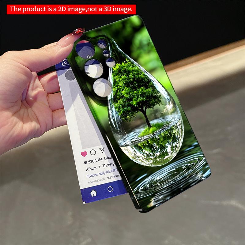 2DFlat Samsung Phone Case Water Drop with Tree Inside Applicable To Galaxy S22 S23 S24 S25ULTRA S26 A12 A13 A14 A15 A16
