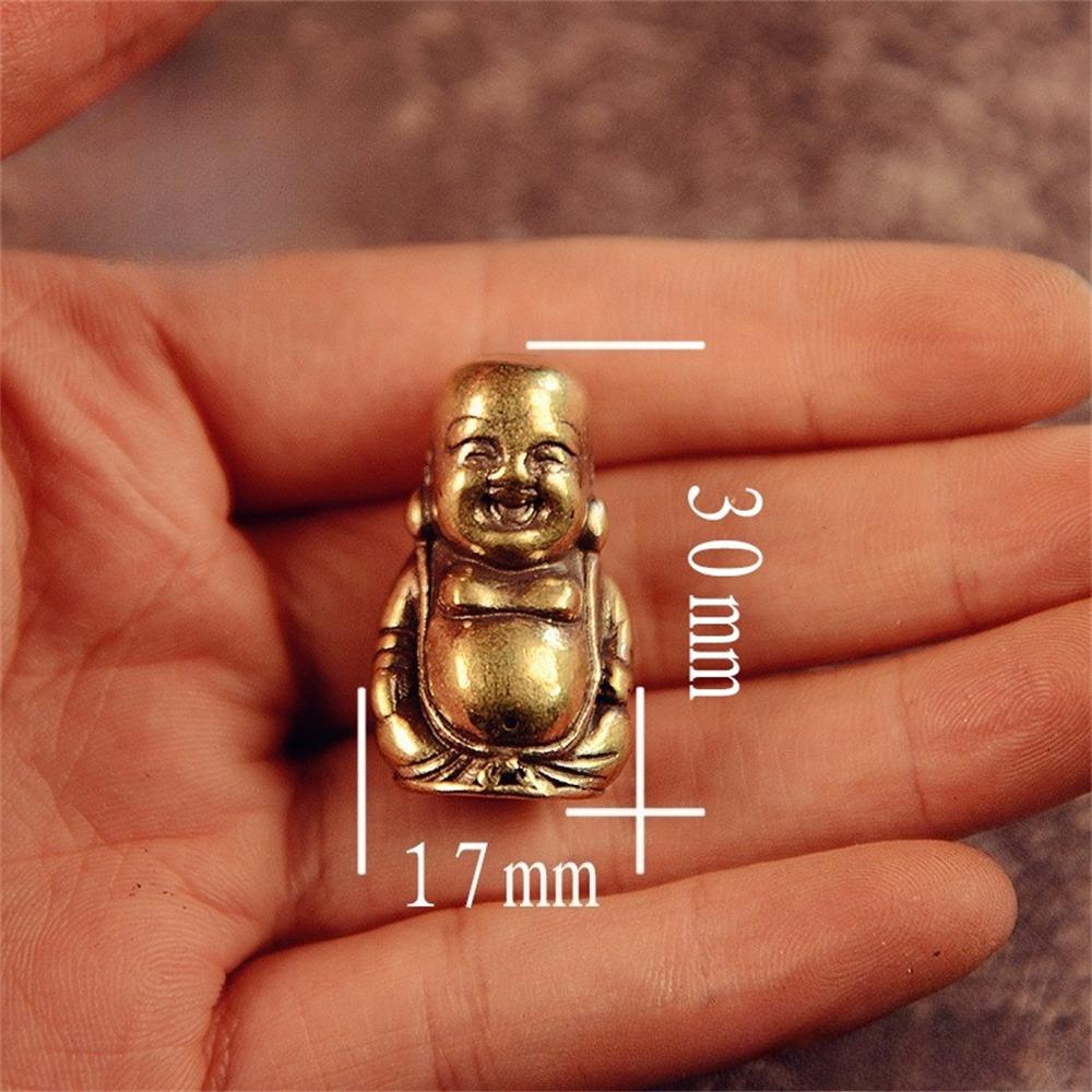 Vintage Brass Maitreya Buddha Statue Laughing Buddh Crafts Buddhist Ornaments Wealth Lucky Meditation Fengshui Decoration