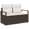 Set de sofa de jardin vidaXL 8 pièces avec coussins marron en polyrotin, Sofa de jardin vidaXL 2 places avec coussins marron 3348864