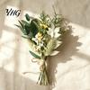 DIY Craft Dried Flowers Flower Boutonniere, Preserved Wedding Corsage, Rustic Natural Dry Retro Style Boutonnieres Brooch Pin for Groom Bride