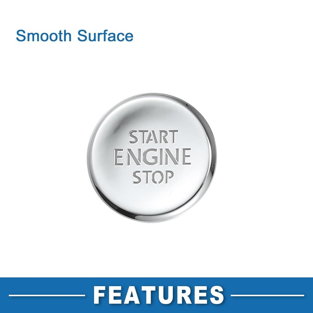 Druckknopf Startschalter Nr. 5NG959839A Motor Start Stopp Schalter Knopf für Volkswagen Tiguan 2016-2024 Silberfarben