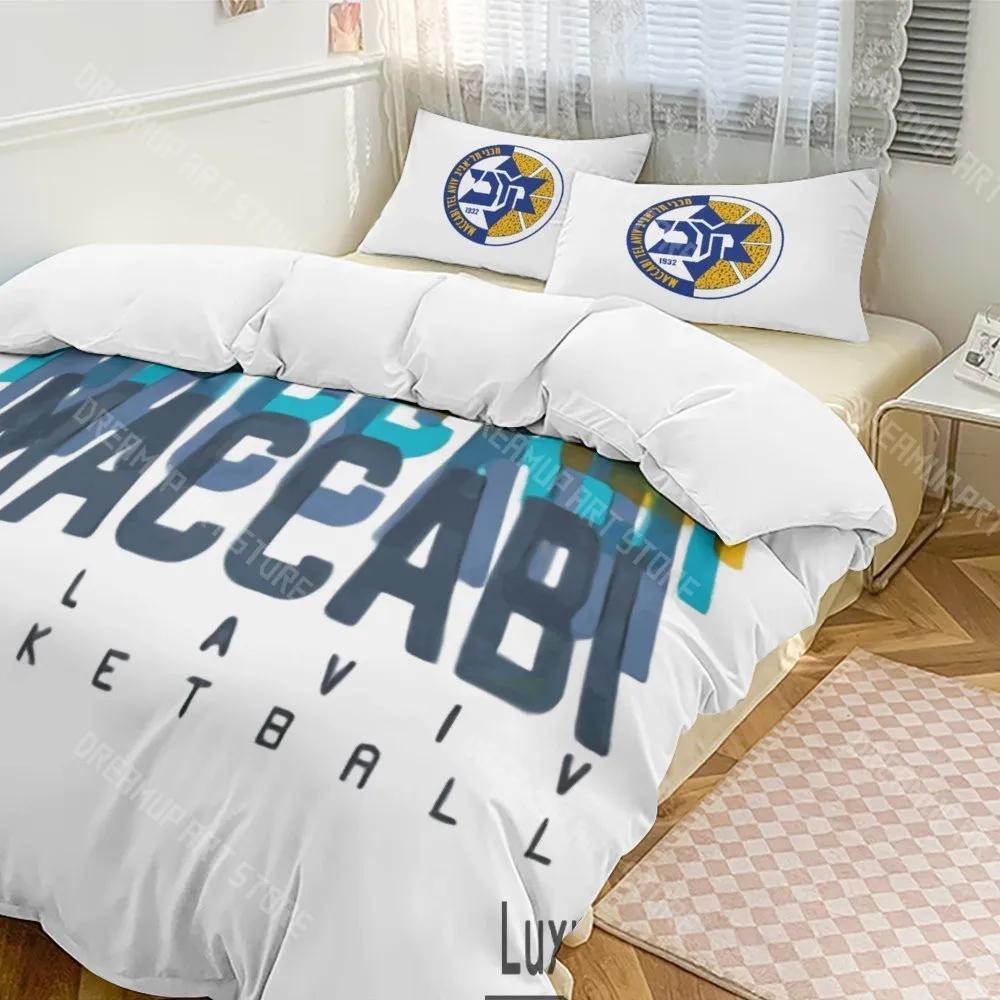 3D Print Maccabi Tel Aviv Basketball Bedding Set Twin Queen King Full Size Duvet Cover Pillowcase Bed Boys Girls Adult Home