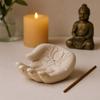 Incense Burner Stone Lotus White