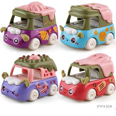4pcs Fast Food Alloy Cars Dessert Cartoon Food Metal Cars, Children's Toy Decoration, Halloween and Christmas Gift for Boys and Girls