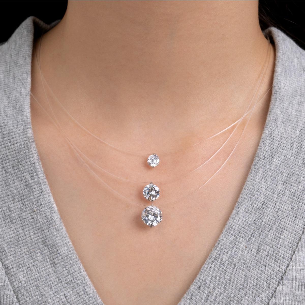 Zeemeerminnen Tranen Ketting Veelzijdig Moissaniet Sleutelbeenketting Niche Zirkonia Mode Veelzijdig Transparante Vislijn 10MM