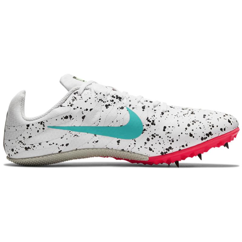 Nike Air Zoom Rival S 9 Spikes 'Paint Splatter White Crimson Jade' Sneakers Casual 907564-101