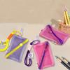Small Capacity Square Mesh Storage Pouch Dopamine Color Clear Mesh Bag  Children