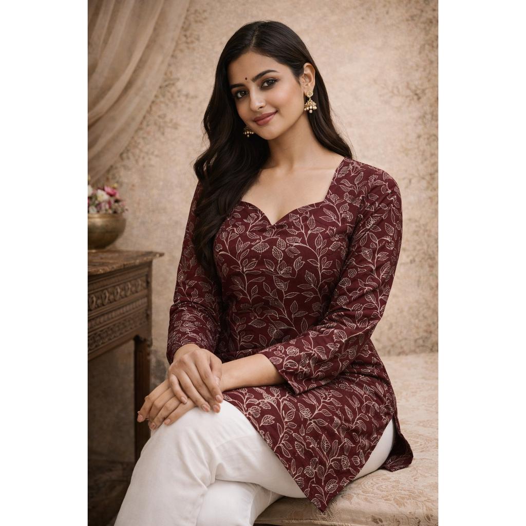 Beautiful Maslin Designer Kurti Set Indian Pakistani Top Tunic Short Kurti Set
