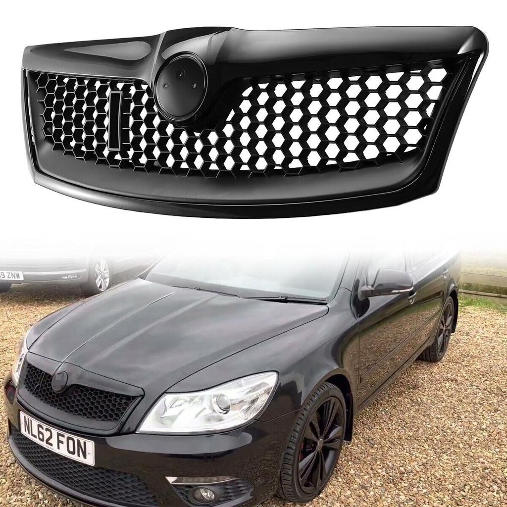 Dclwz1 VOOR SKODA OCTAVIA MK2 VOORBUMPER ROOSTER VRS STIJL HONINGRAAT GAAS HOOGGLANS ZWART