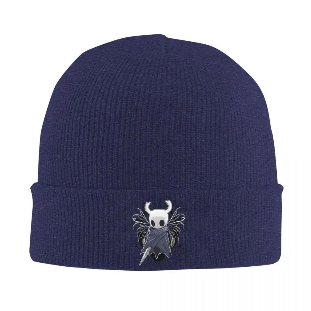 Hollow Knight Gra Czapki Dzianinowe dla Kobiet Unisex Czapki Zimowe Beanie Czapka z Motywem Ducha Kreskówka Ciepła Czapka Akrylowa