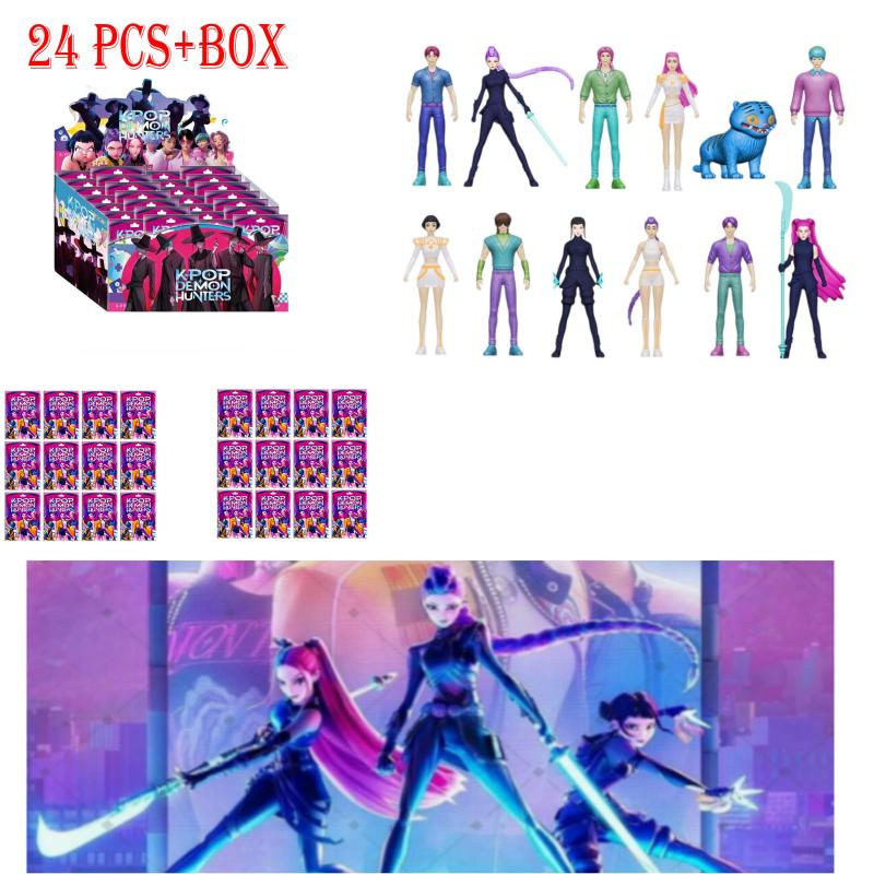 Anime Kpop Dämonenjagd Blindbox-Serie Figur Tiger Figur Spielzeug Schreibtischdekoration Statuen Ornament Halloween/Weihnachten Kindergeschenke