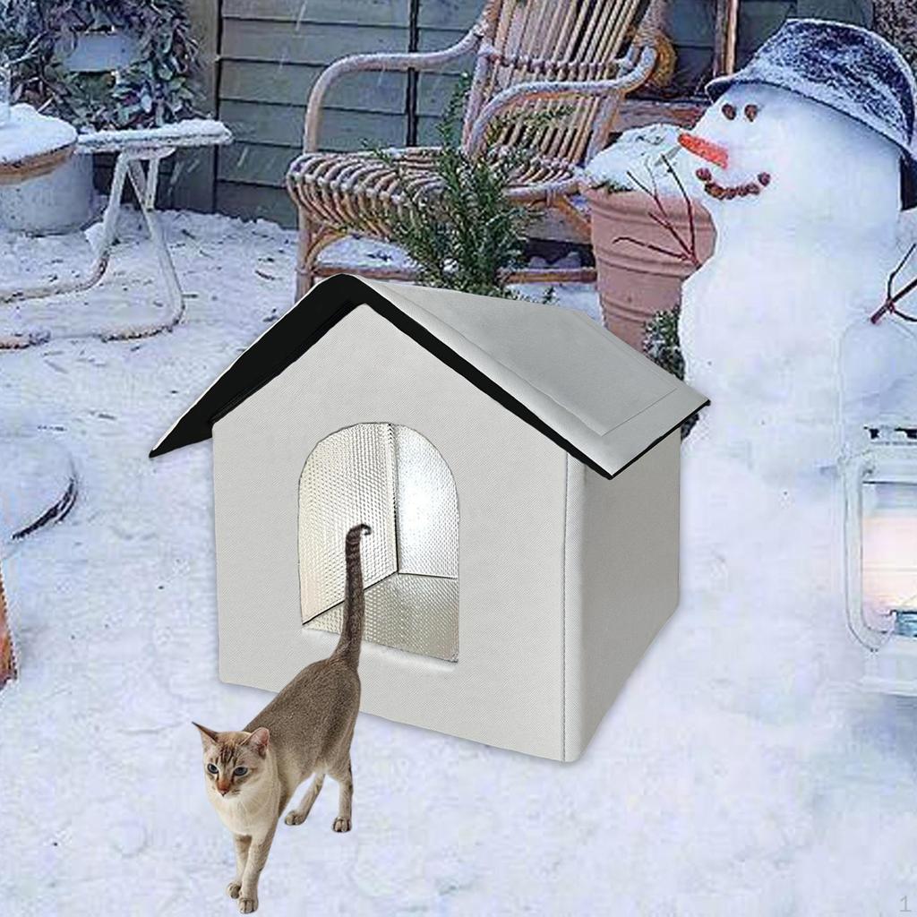 Outdoor Cat House ,Cat Bed, Easy To Assemble, Insulated Kitty Shelter Kitten Hideaway Tent