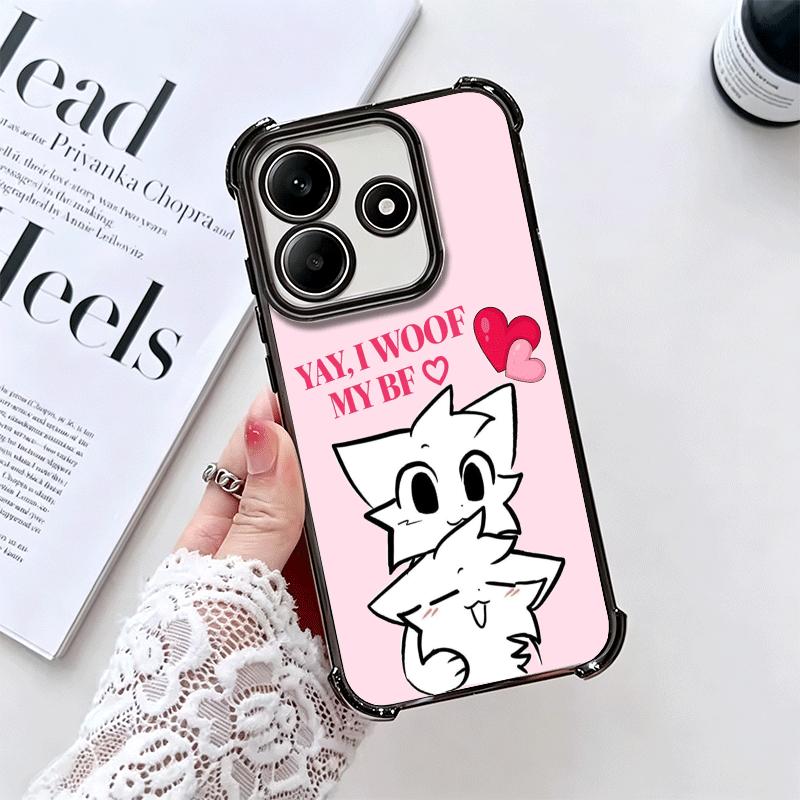 Cute B-Boykisser Catoon Plating Phone Case For Xiaomi Redmi Note 14 15 Pro Plus 13 12 11 11S 11T 10 9S 9 5G Anti-Fall Airabag Co