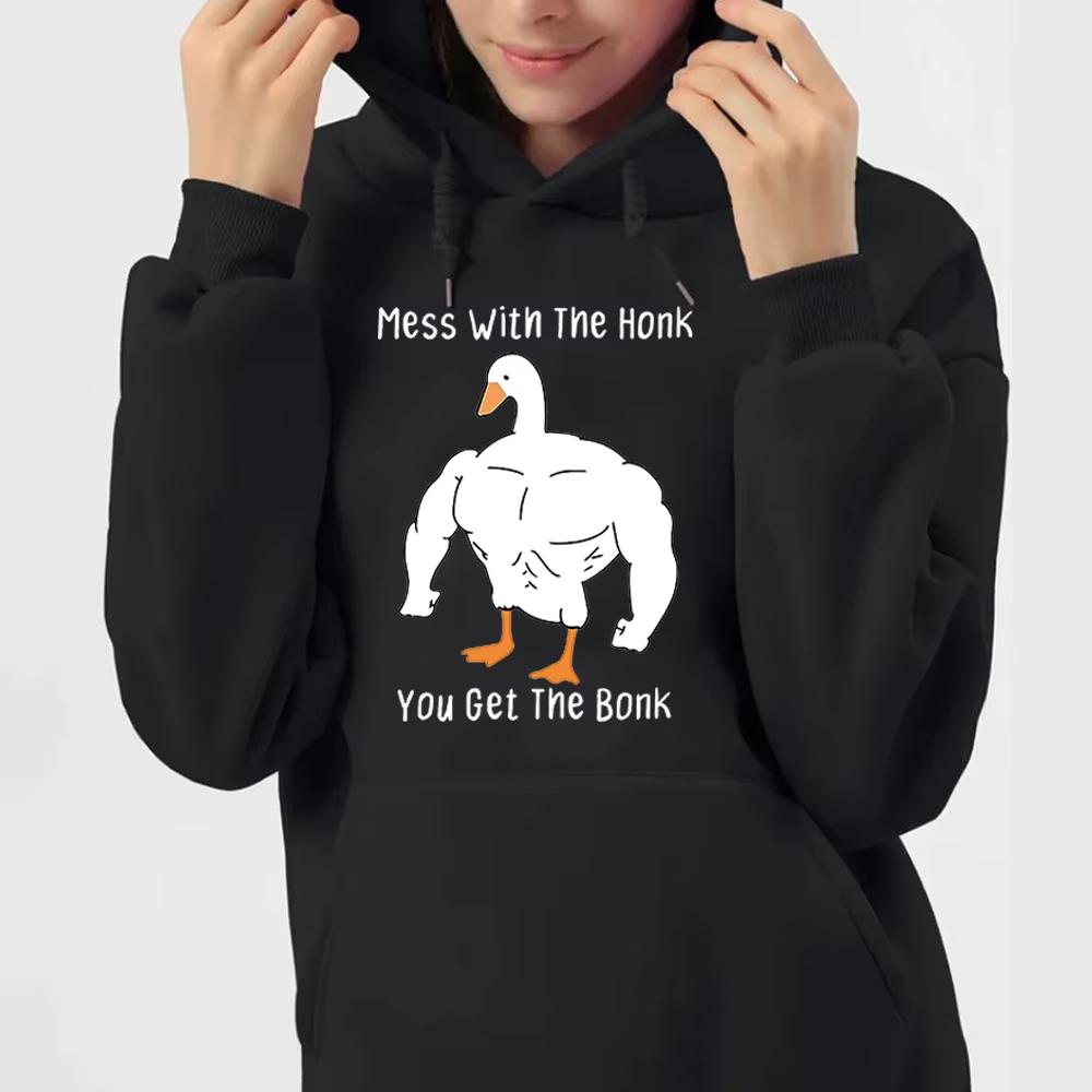 Autumn Funny Goose Printed Hoodies Fashionable Casual Sports Long Sleeved Women's Hoodie