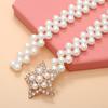 Mei Women's Pearl Waist Chain - Perfect for Dresses, Summer Casual Style, Rhinestone Embellished, Elastic Waistband