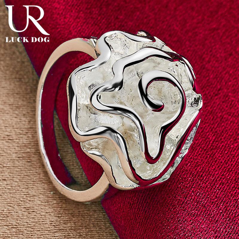 925 Sterling Silver Rose Ring Fashion Wedding Jewelry