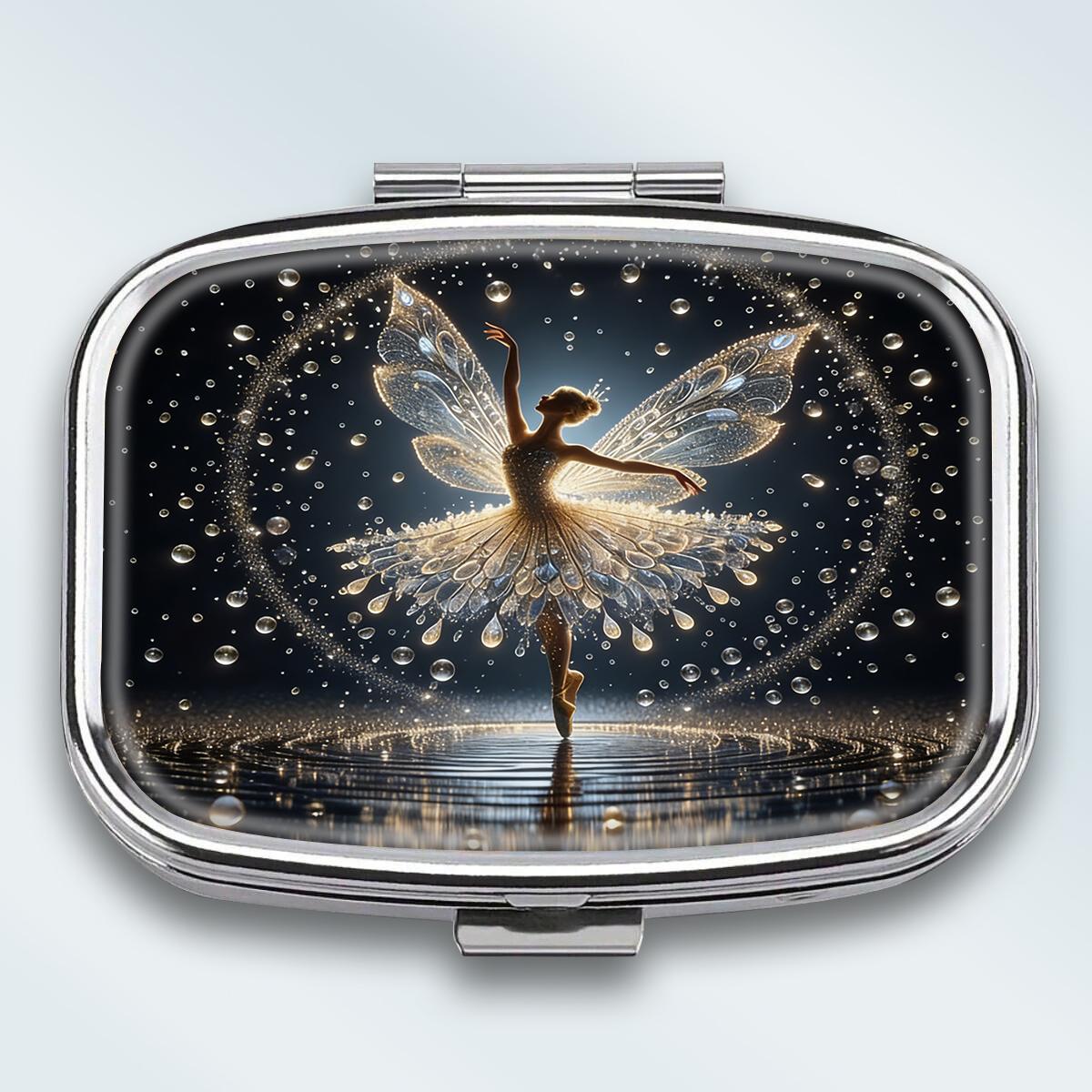 

Portable Pill Box with 2 Compartments, Mini Metal Medicine Organizer Case, Cute Printed Pill Container for Vitamins, Pills, Jewelry, Travel, Daily Use різнокольоровий