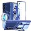 Samsung Galaxy Z Fold8 Ultra Case Transparent Magnetic Ring Hinge Protection PC Cover-Blue