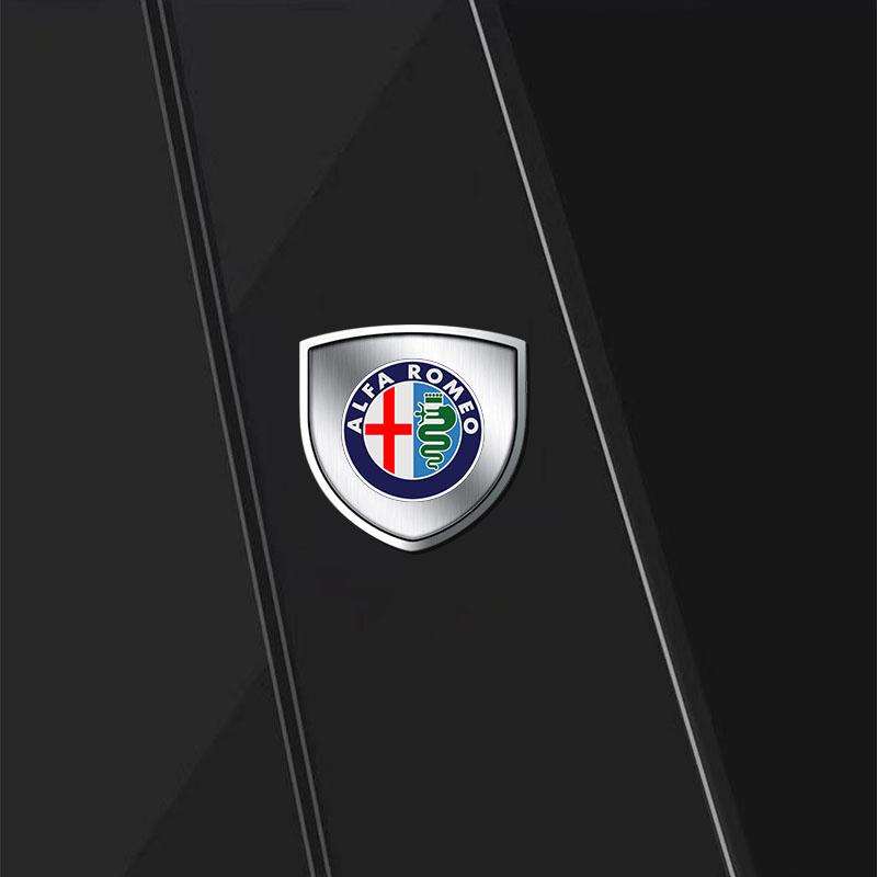 1Pcs 3D Metal Auto Door Shield Emblem Car Body Badge Sticker Styling for Alfa Romeo Giulia Giulietta MiTo Stelvio Tonale 4C 8C Disco Volante Gloria