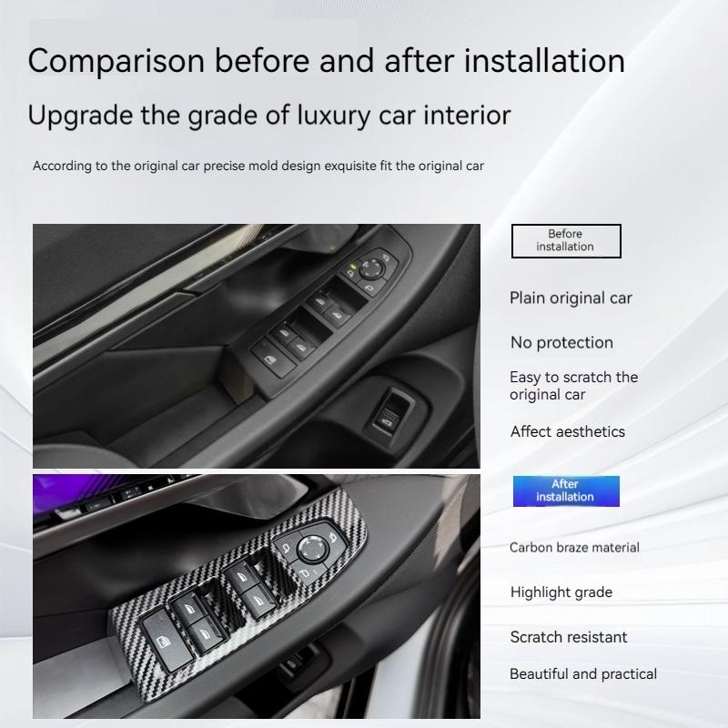 For BMW 5 Series G60 i5 2025-2025 Car inner door bowl Stickers Window Glass Lifting Buttons Panel Frame Cover Trim  Accessories