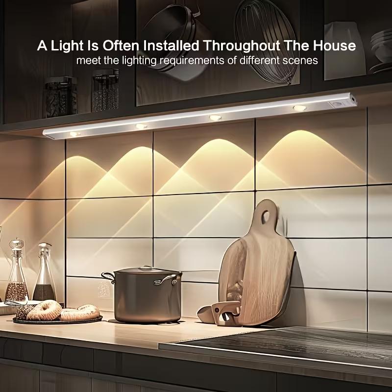 LED Human Body Sensor Strip Light, Wireless Rechargeable Magnetic Tape, Suitable for Shoe Cabinets, Display Cabinets, Wardrobes, Cabinets