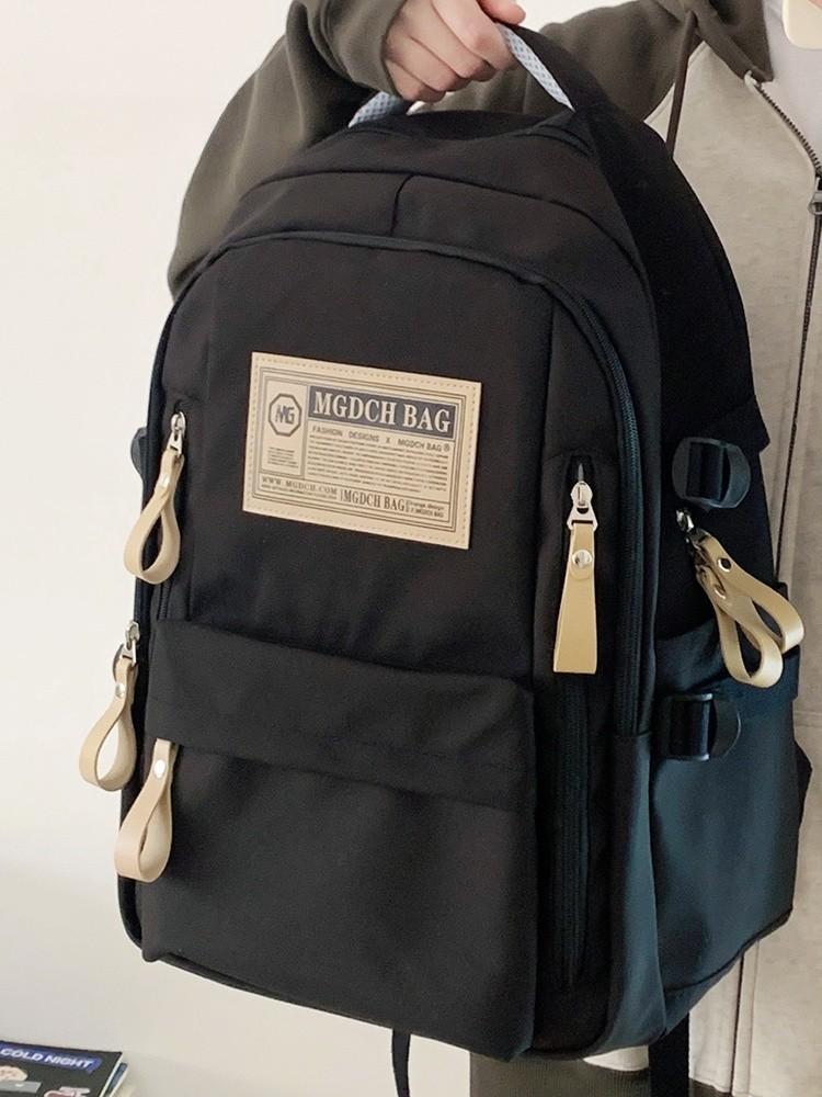 

Large capacity schoolbag female ins Japanese versatile junior high school high school student versatile backpack simple computer backpack male No specification чёрный