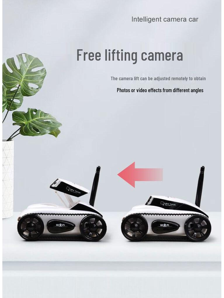 Mașină-tanc cu telecomandă Zhileo cu cameră în timp real și conectivitate WiFi