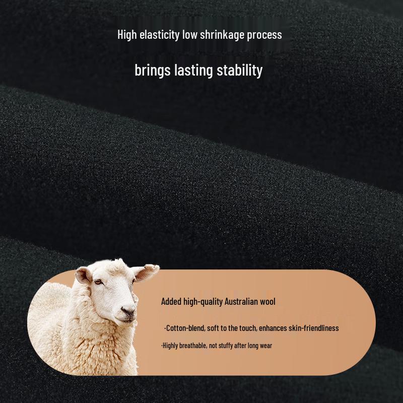 Herren-Hose mit Fleece-Futter, knitterarm, aus australischer Wollmischung, gerades Bein