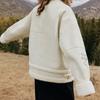 Fila Fusion Embroidered Logo Print Loose Lamb Fleece Jacket Women Jackets Mica-Beige T11W342913F-BQ