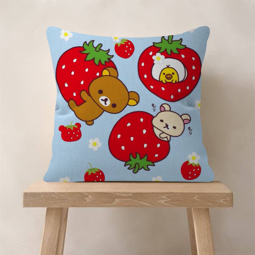 Popular Character Cute R-Rilakkuma Anime Pillow Cover For Bedroom Room And Living Room Sofa Decorative Cushion Cover