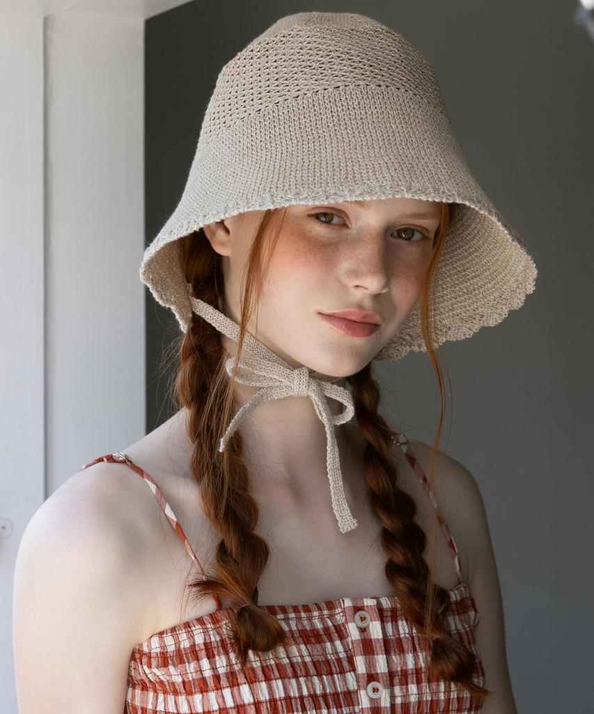 Tatiana Shoe Lace Knit Crochet Ribbon Bucket Hat Ht8184 2 Colors